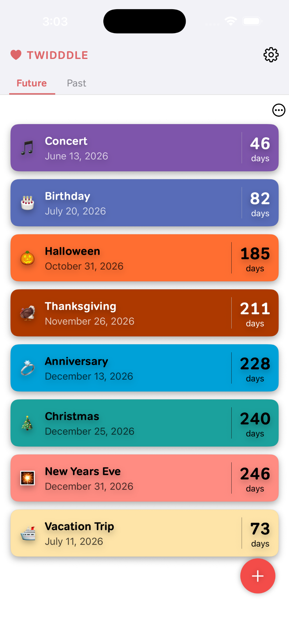 Twidddle compact light mode screenshot