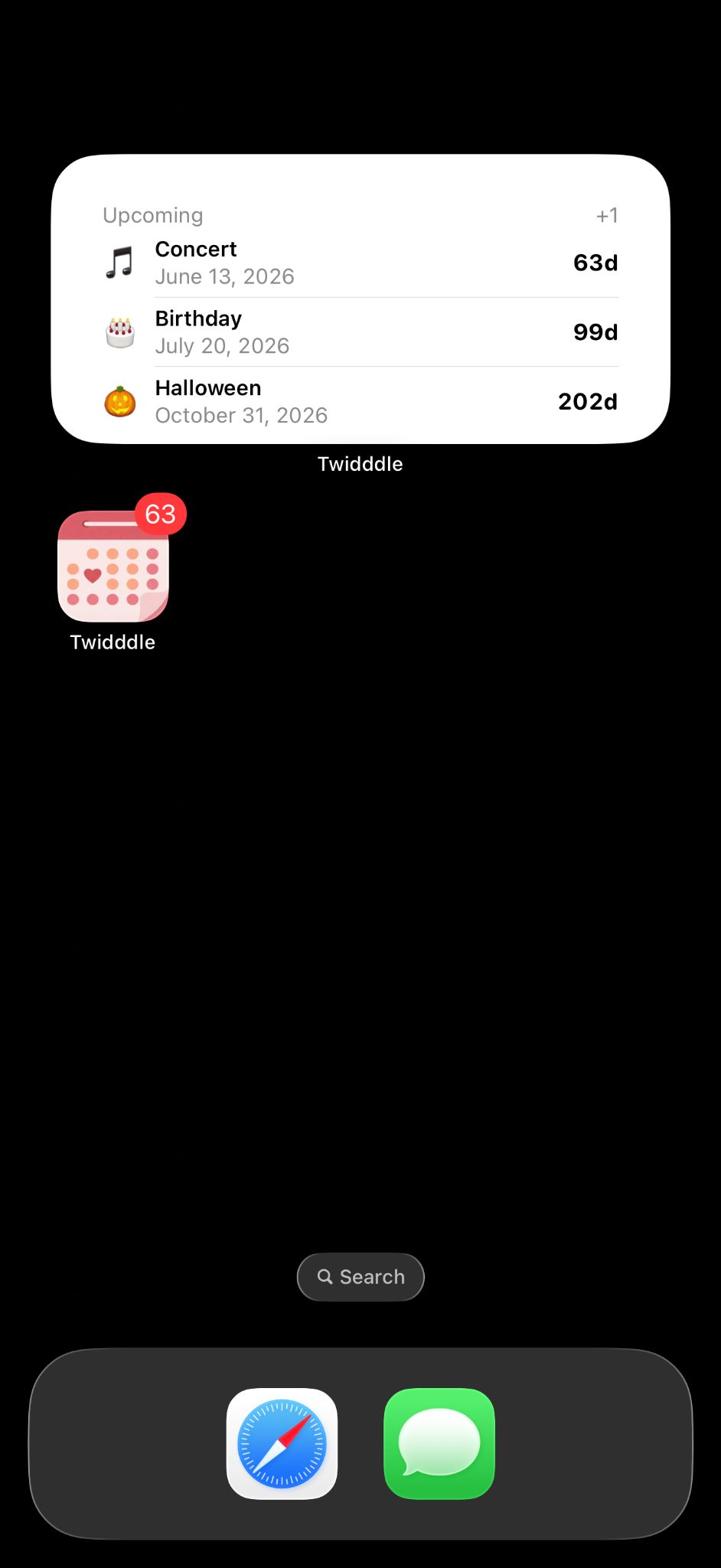 Twidddle compact Home Screen widget